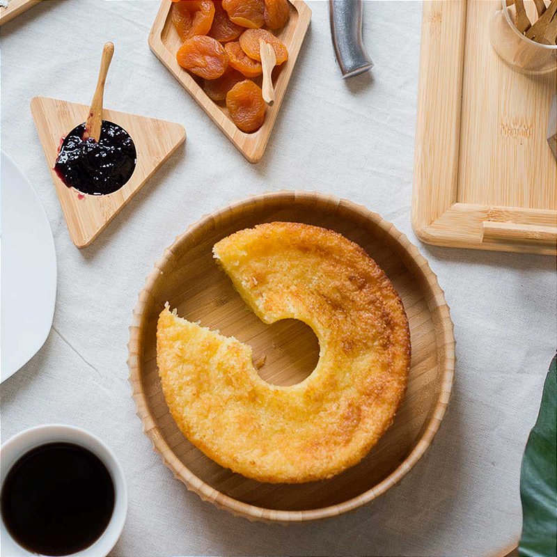 Kit 3 Tigela de Bambu Canelado para Servir Petiscos Porções Decoração Cozinha