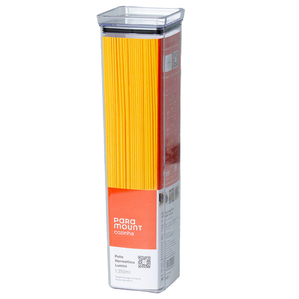 Pote Hermético para Espaguete com Tampa e Anel de Colocação em Acrílico 1.350ML